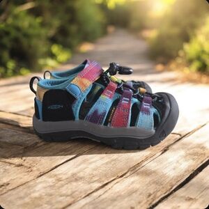 KEEN Unisex Child Newport H2 Closed Toe Water Sandals Rainbow Tie Dye US 10 kids